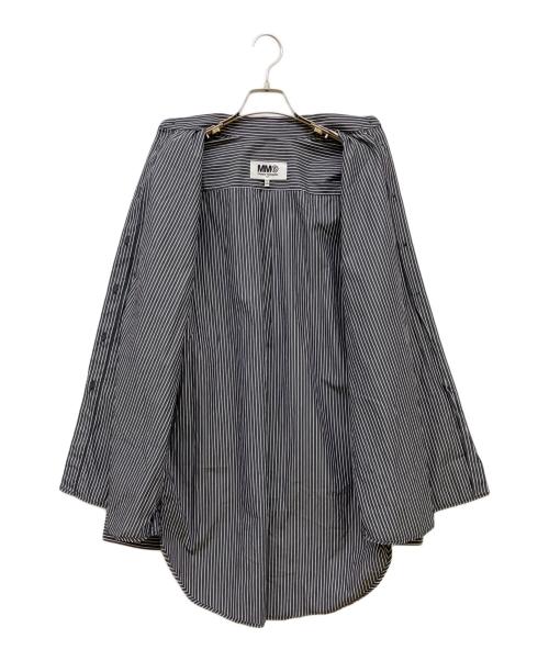 MM6 Maison Margiela（エムエムシックスメゾンマルジェラ）MM6 Maison Margiela (エムエムシックスメゾンマルジェラ) ストライプシャツ ブラック サイズ:38の古着・服飾アイテム