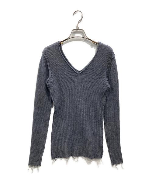 PERVERZE（パーバーズ）PERVERZE (パーバーズ) Vネックリブニット グレー サイズ:FREEの古着・服飾アイテム