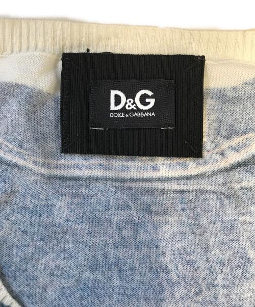 D&G（ディーアンドジー）D&G (ディーアンドジー) 転写プリントカーディガン ブルー サイズ:42の古着・服飾アイテム