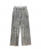 DIESELディーゼル）の古着「P-LEO ダメージ加工スウェットワイドパンツ」｜グレー