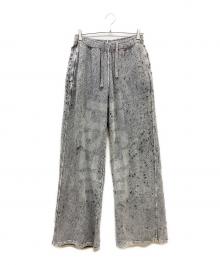 DIESEL（ディーゼル）の古着「P-LEO ダメージ加工スウェットワイドパンツ」｜グレー