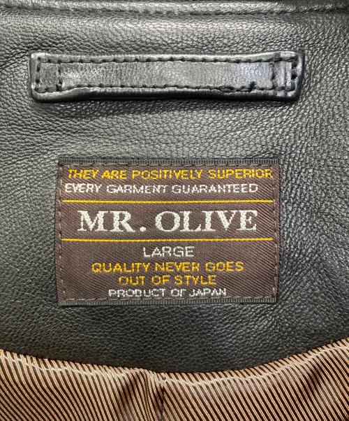 MR.OLIVE（ミスターオリーブ）MR.OLIVE (ミスターオリーブ) HAIR SHEEP SOFT VEGE LEATHER MA-1 JACKET ブラック サイズ:Lの古着・服飾アイテム