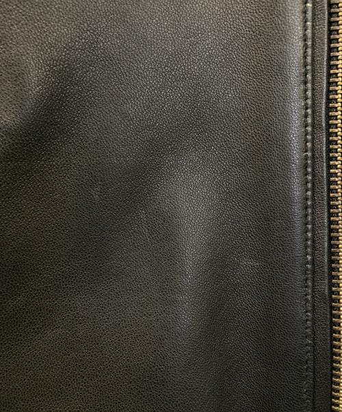 MR.OLIVE（ミスターオリーブ）MR.OLIVE (ミスターオリーブ) HAIR SHEEP SOFT VEGE LEATHER MA-1 JACKET ブラック サイズ:Lの古着・服飾アイテム