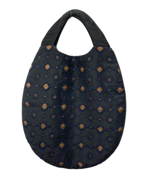 mina perhonen（ミナ ペルホネン）mina perhonen (ミナ ペルホネン) anemone “エッグバッグ” ネイビーの古着・服飾アイテム