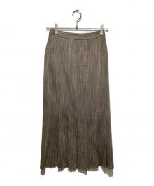 Ameri（アメリ）の古着「HERRINGBONE HEM PLEATS SKIRT」｜ベージュ