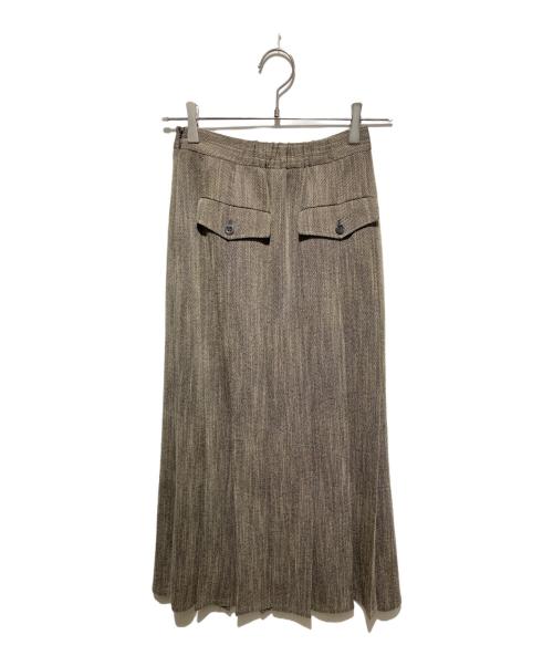 Ameri（アメリ）AMERI (アメリ) HERRINGBONE HEM PLEATS SKIRT ベージュ サイズ:Sの古着・服飾アイテム