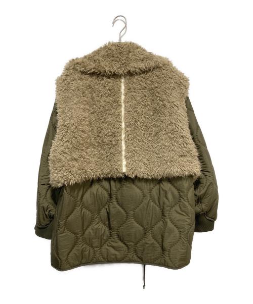 Ameri（アメリ）AMERI (アメリ) BOA VEST SET QUILTING COAT カーキ サイズ:FREEの古着・服飾アイテム