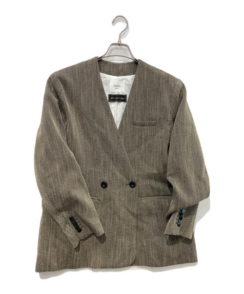 Ameri（アメリ）AMERI (アメリ) CONVERTIBLE HERRINGBONE JACKET ベージュ サイズ:Sの古着・服飾アイテム