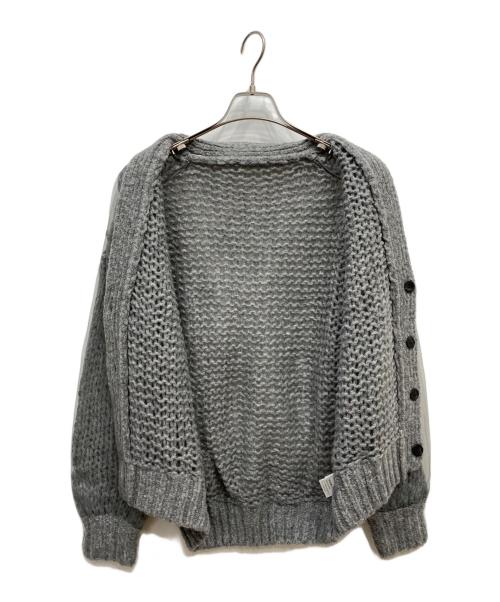 MAISON SPECIAL（メゾンスペシャル）MAISON SPECIAL (メゾンスペシャル) Tulle Layered Low Gauge Reversible Knit Cardigan グレー サイズ:FREEの古着・服飾アイテム