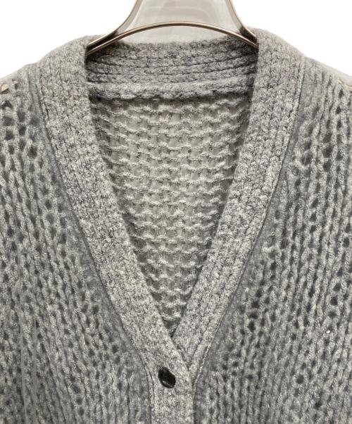MAISON SPECIAL（メゾンスペシャル）MAISON SPECIAL (メゾンスペシャル) Tulle Layered Low Gauge Reversible Knit Cardigan グレー サイズ:FREEの古着・服飾アイテム