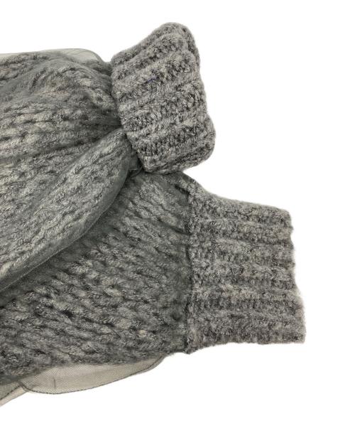 MAISON SPECIAL（メゾンスペシャル）MAISON SPECIAL (メゾンスペシャル) Tulle Layered Low Gauge Reversible Knit Cardigan グレー サイズ:FREEの古着・服飾アイテム