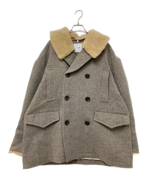 CLANE（クラネ）CLANE (クラネ) BOA COLLAR MILITARY COAT（ボア カラー ミリタリー コート） グレー サイズ:2の古着・服飾アイテム