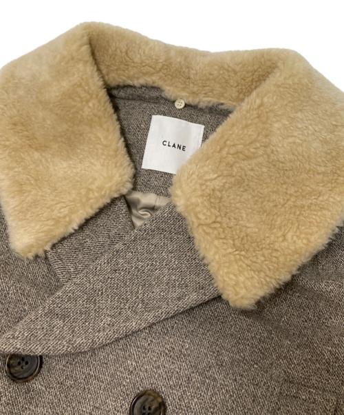 CLANE（クラネ）CLANE (クラネ) BOA COLLAR MILITARY COAT（ボア カラー ミリタリー コート） グレー サイズ:2の古着・服飾アイテム