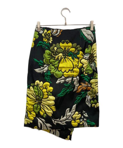 DRIES VAN NOTEN（ドリスヴァンノッテン）DRIES VAN NOTEN (ドリスヴァンノッテン) ジャガードスカート ブラック サイズ:36の古着・服飾アイテム