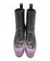 DRIES VAN NOTEN (ドリスヴァンノッテン) チャンキープラットフォームパテントブーツ グレー×パープル サイズ:SIZE 35：8000円