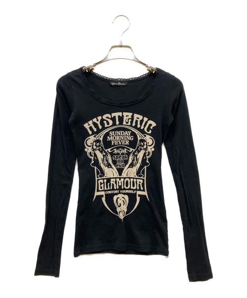 Hysteric Glamour（ヒステリックグラマー）Hysteric Glamour (ヒステリックグラマー) ロングスリーブカットソー ブラック サイズ:Freeの古着・服飾アイテム