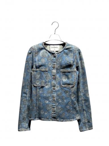 中古・古着通販】CHANEL (シャネル) ノーカラーデニムジャケット