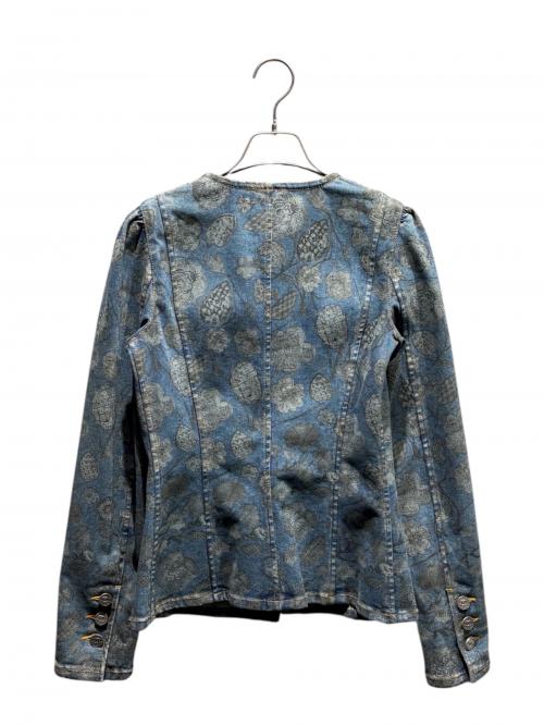 CHANEL（シャネル）CHANEL (シャネル) ノーカラーデニムジャケット ブルー サイズ:36の古着・服飾アイテム