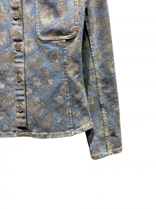 CHANEL（シャネル）CHANEL (シャネル) ノーカラーデニムジャケット ブルー サイズ:36の古着・服飾アイテム