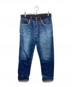 COMME des GARCONS HOMMEコムデギャルソン オム）の古着「AD2015 ウェスト切替コットンパンツ」｜インディゴ