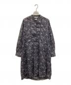 soutiencollarステンカラー）の古着「総柄ワンピース」｜パープル