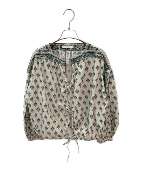 ne quittez pas（ヌキテパ）ne quittez pas (ヌキテパ) Poplin Paisley Print Ribbon Blouse ベージュ サイズ:Freeの古着・服飾アイテム