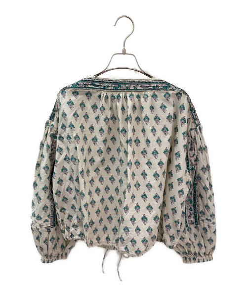 ne quittez pas（ヌキテパ）ne quittez pas (ヌキテパ) Poplin Paisley Print Ribbon Blouse ベージュ サイズ:Freeの古着・服飾アイテム