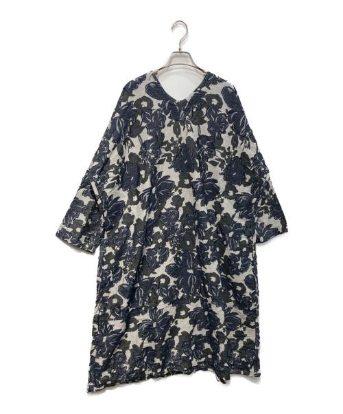 plantation（プランテーション）plantation (プランテーション) レイヤーフラワーJQワンピース ネイビー サイズ:Ｍの古着・服飾アイテム