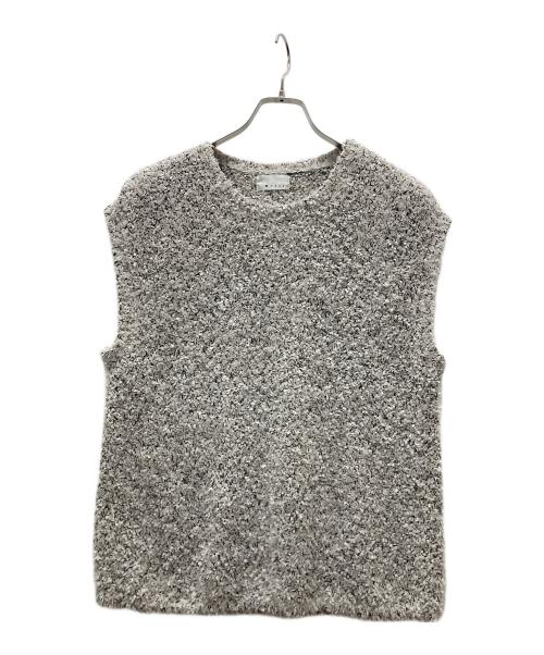 M7days（エムセブンデイズ）M7days (エムセブンデイズ) リボンヤーンニットトップス グレー サイズ:Freeの古着・服飾アイテム