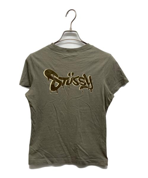 stussy（ステューシー）stussy (ステューシー) プリントTシャツ オリーブ サイズ:Sの古着・服飾アイテム
