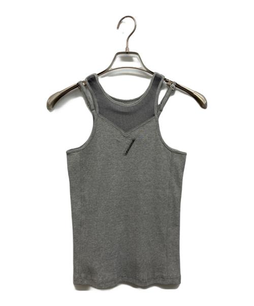 PRANK PROJECT（プランクプロジェクト）PRANK PROJECT (プランクプロジェクト) Front Logo Rib Tank Top グレー サイズ:Freeの古着・服飾アイテム