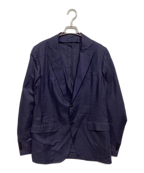 TOMORROW LAND PILGRIM（トゥモローランド ピルグリム）TOMORROW LAND PILGRIM (トゥモローランド ピルグリム) ERMENEGILDO ZEGNA (エルメネジルド・ゼニア) 2Bシルクブレンドテーラードジャケット ネイビー サイズ:48の古着・服飾アイテム