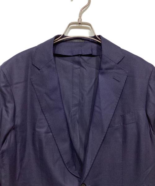 TOMORROW LAND PILGRIM（トゥモローランド ピルグリム）TOMORROW LAND PILGRIM (トゥモローランド ピルグリム) ERMENEGILDO ZEGNA (エルメネジルド・ゼニア) 2Bシルクブレンドテーラードジャケット ネイビー サイズ:48の古着・服飾アイテム