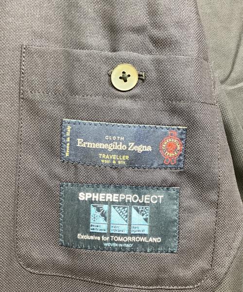TOMORROW LAND PILGRIM（トゥモローランド ピルグリム）TOMORROW LAND PILGRIM (トゥモローランド ピルグリム) ERMENEGILDO ZEGNA (エルメネジルド・ゼニア) 2Bシルクブレンドテーラードジャケット ネイビー サイズ:48の古着・服飾アイテム