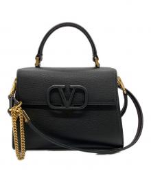 VALENTINO GARAVANI（ヴァレンティノ・ガラヴァーニ）の古着「Vスリングトップハンドルバッグ」｜ブラック