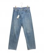 AURALEEオーラリー）の古着「SELVEDGE FADED LIGHT DENIM WIDE PANTS」｜インディゴ
