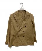 AURALEEオーラリー）の古着「WOOL SILK HERRINGBONE DOUBLE-BREASTED JACKET」｜ベージュ