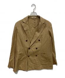 AURALEE（オーラリー）の古着「WOOL SILK HERRINGBONE DOUBLE-BREASTED JACKET」｜ベージュ