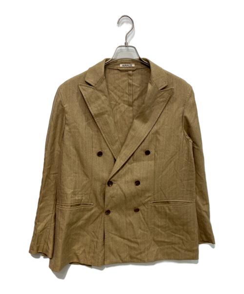 AURALEE（オーラリー）AURALEE (オーラリー) WOOL SILK HERRINGBONE DOUBLE-BREASTED JACKET ベージュ サイズ:4の古着・服飾アイテム