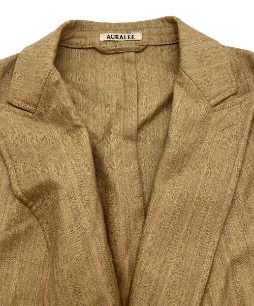 AURALEE（オーラリー）AURALEE (オーラリー) WOOL SILK HERRINGBONE DOUBLE-BREASTED JACKET ベージュ サイズ:4の古着・服飾アイテム