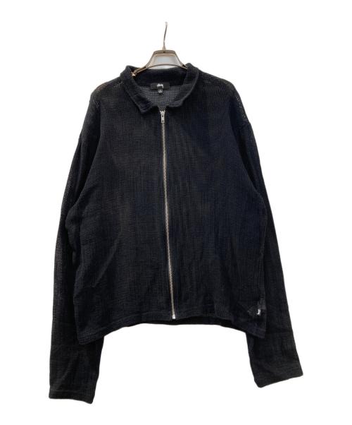 stussy（ステューシー）stussy (ステューシー) メッシュ ジップアップシャツ ブラック サイズ:Lの古着・服飾アイテム