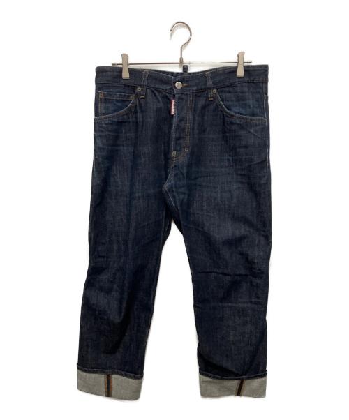 DSQUARED2（ディースクエアード）DSQUARED2 (ディースクエアード) クロップドデニムパンツ インディゴ サイズ:Lの古着・服飾アイテム