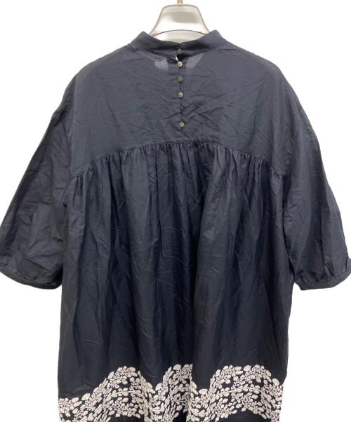 mina perhonen（ミナ ペルホネン）mina perhonen (ミナ ペルホネン) Floraleafギャザードレス ネイビー サイズ:38の古着・服飾アイテム