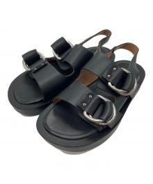 Caminando（カミナンド）の古着「Caminando カミナンド DOUBLE RING PLATFORM SANDALS」｜ブラック