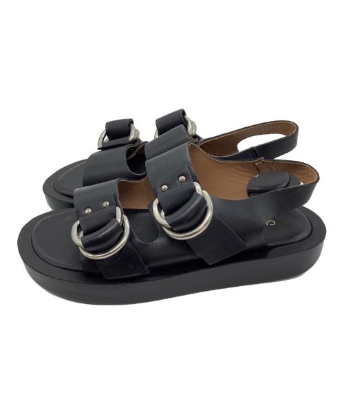 Caminando（カミナンド）Caminando (カミナンド) Caminando カミナンド DOUBLE RING PLATFORM SANDALS ブラック サイズ:US8 25cmの古着・服飾アイテム