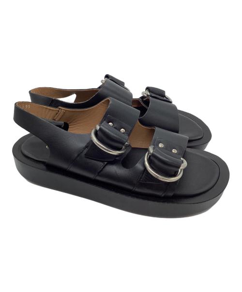 Caminando（カミナンド）Caminando (カミナンド) Caminando カミナンド DOUBLE RING PLATFORM SANDALS ブラック サイズ:US8 25cmの古着・服飾アイテム