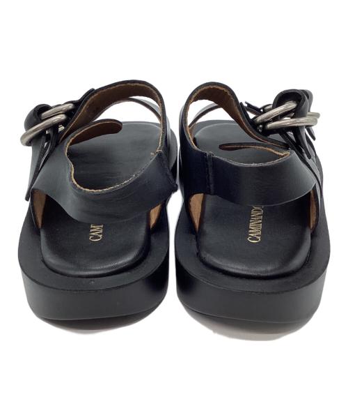 Caminando（カミナンド）Caminando (カミナンド) Caminando カミナンド DOUBLE RING PLATFORM SANDALS ブラック サイズ:US8 25cmの古着・服飾アイテム