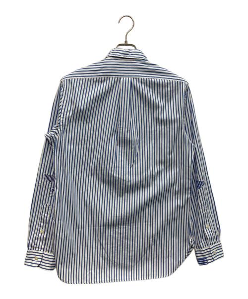 POLO RALPH LAUREN（ポロ・ラルフローレン）POLO RALPH LAUREN (ポロ・ラルフローレン) BDリペアデザインストライプシャツ ブルー×ホワイト サイズ:S 未使用品の古着・服飾アイテム
