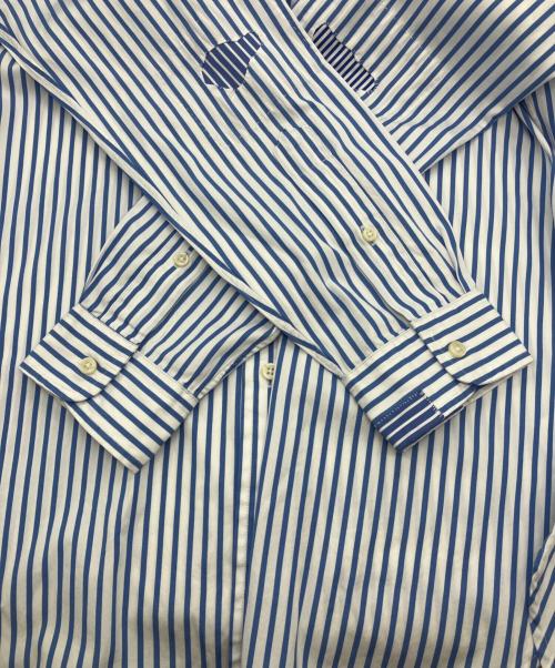POLO RALPH LAUREN（ポロ・ラルフローレン）POLO RALPH LAUREN (ポロ・ラルフローレン) BDリペアデザインストライプシャツ ブルー×ホワイト サイズ:S 未使用品の古着・服飾アイテム