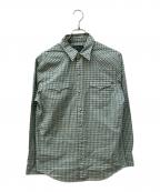 POLO COUNTRYポロカントリー）の古着「小紋ウエスタンチェックシャツ」｜グリーン